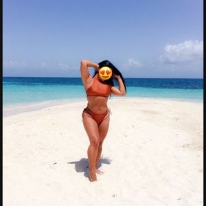 Bronze Nude Tone Lace Up Bikini